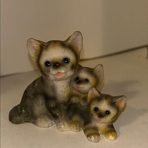 Adorable Cat Family Figurine